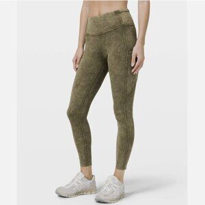 Lululemon Ice Wash Moss Green Fast and Free High Rise Tight 25" *Ice Dye